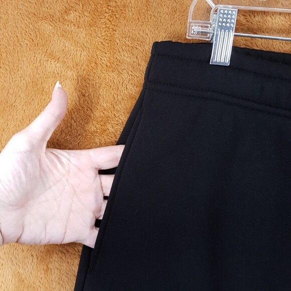 AC MILAN Sweatpants Mens Medium Black Fleece Jogger Back Pocket Logo $125 - Picture 5 of 11